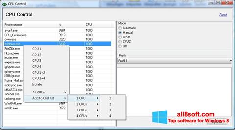 Captura de pantalla CPU-Control para Windows 8