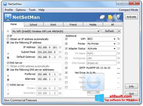 Captura de pantalla NetSetMan para Windows 8
