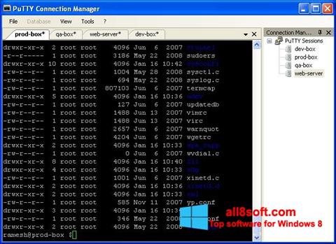 Captura de pantalla PuTTY Connection Manager para Windows 8