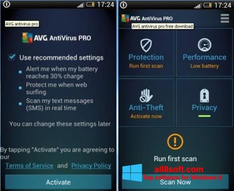 Captura de pantalla AVG AntiVirus Pro para Windows 8