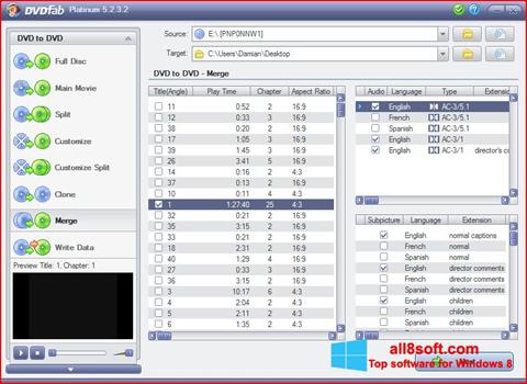 Captura de pantalla DVDFab para Windows 8