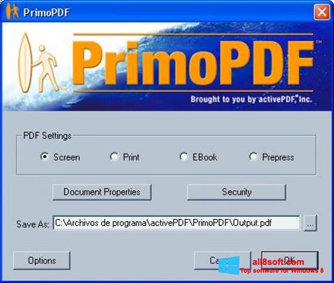 Captura de pantalla PrimoPDF para Windows 8