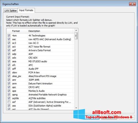 Captura de pantalla Combined Community Codec Pack para Windows 8