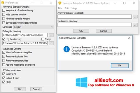 Captura de pantalla Universal Extractor para Windows 8