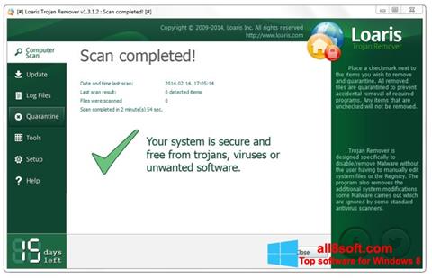 Captura de pantalla Loaris Trojan Remover para Windows 8