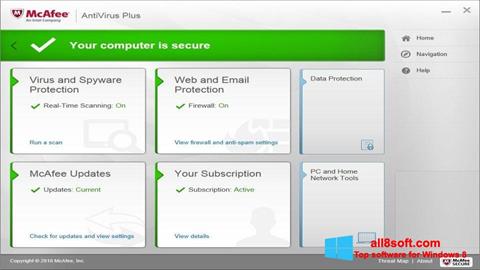 Captura de pantalla McAfee AntiVirus Plus para Windows 8