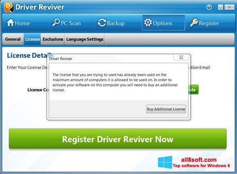 Captura de pantalla Driver Reviver para Windows 8