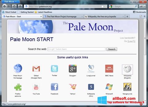 Captura de pantalla Pale Moon para Windows 8