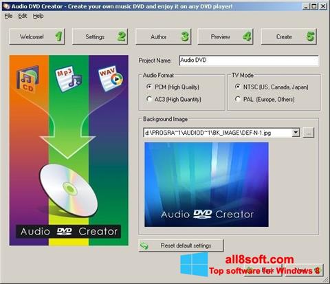Captura de pantalla Audio DVD Creator para Windows 8