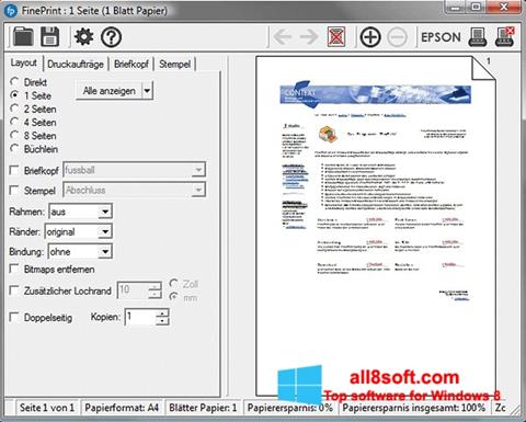 Captura de pantalla FinePrint para Windows 8