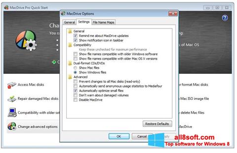 Captura de pantalla MacDrive para Windows 8