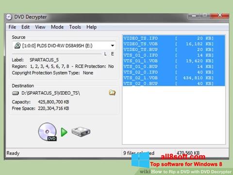 Captura de pantalla DVD Decrypter para Windows 8
