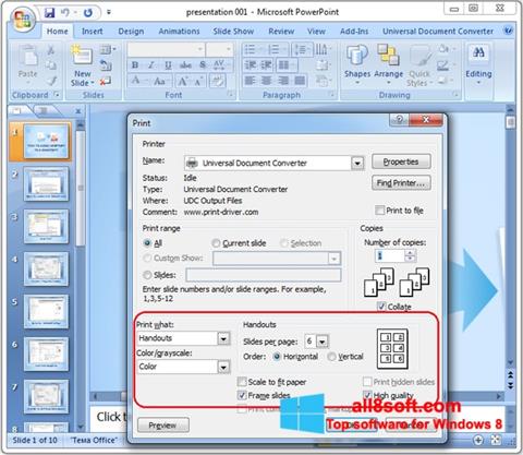 Captura de pantalla Microsoft PowerPoint para Windows 8