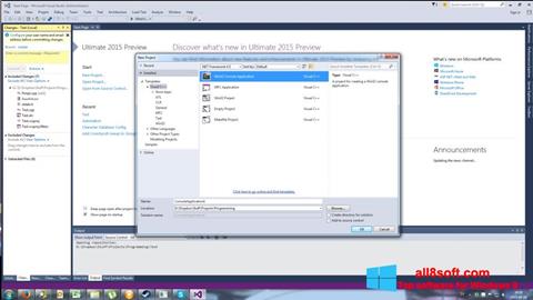 Captura de pantalla Microsoft Visual Basic para Windows 8