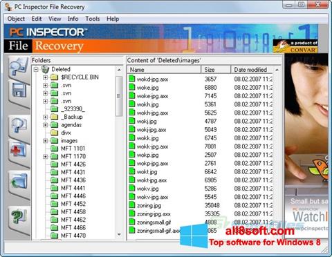 Captura de pantalla PC Inspector File Recovery para Windows 8