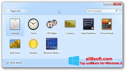 Captura de pantalla 8GadgetPack para Windows 8