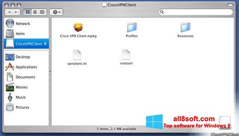 Captura de pantalla Cisco VPN Client para Windows 8