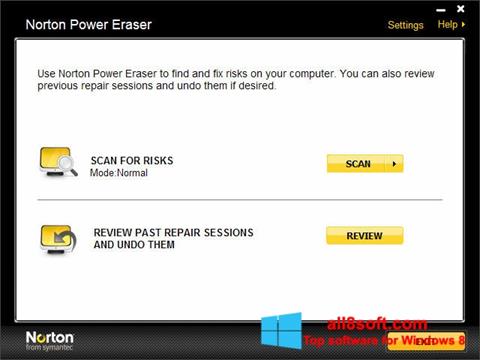 Captura de pantalla Norton Power Eraser para Windows 8