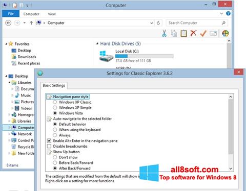 Captura de pantalla Classic Shell para Windows 8