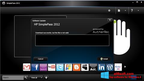 Captura de pantalla HP SimplePass para Windows 8
