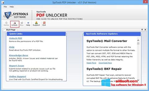 Captura de pantalla PDF Unlocker para Windows 8