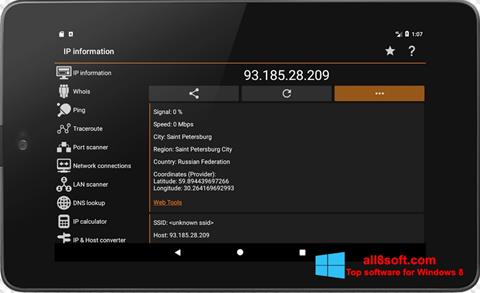 Captura de pantalla IP Tools para Windows 8