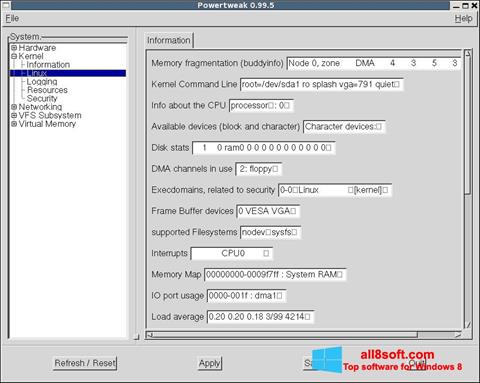 Captura de pantalla PowerTweak para Windows 8