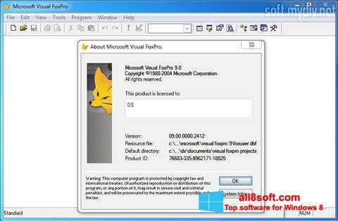 Captura de pantalla Microsoft Visual FoxPro para Windows 8