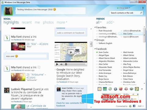 Captura de pantalla Windows Live Messenger para Windows 8