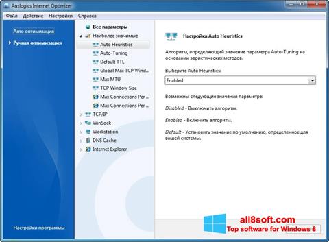 Captura de pantalla Auslogics Internet Optimizer para Windows 8