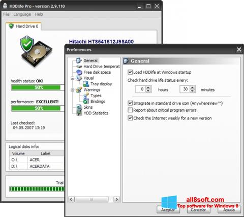 Captura de pantalla HDDlife para Windows 8
