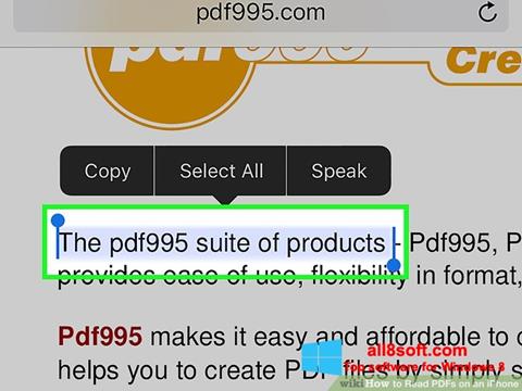 Captura de pantalla Pdf995 para Windows 8