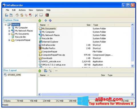 Captura de pantalla InfraRecorder para Windows 8