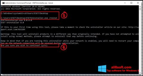 Captura de pantalla ESET Uninstaller para Windows 8