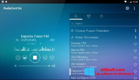 Captura de pantalla Radiocent para Windows 8