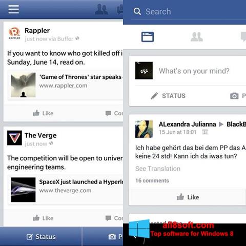 Captura de pantalla Facebook para Windows 8