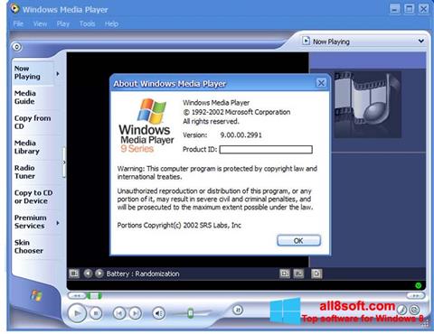 Captura de pantalla Windows Media Player para Windows 8