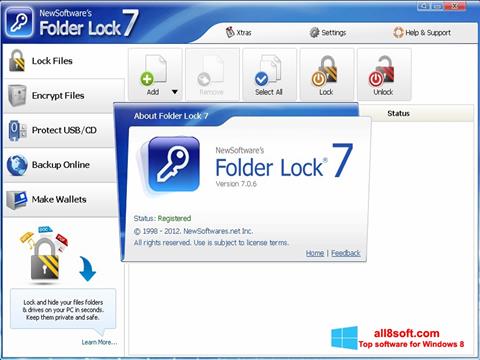Captura de pantalla Folder Lock para Windows 8